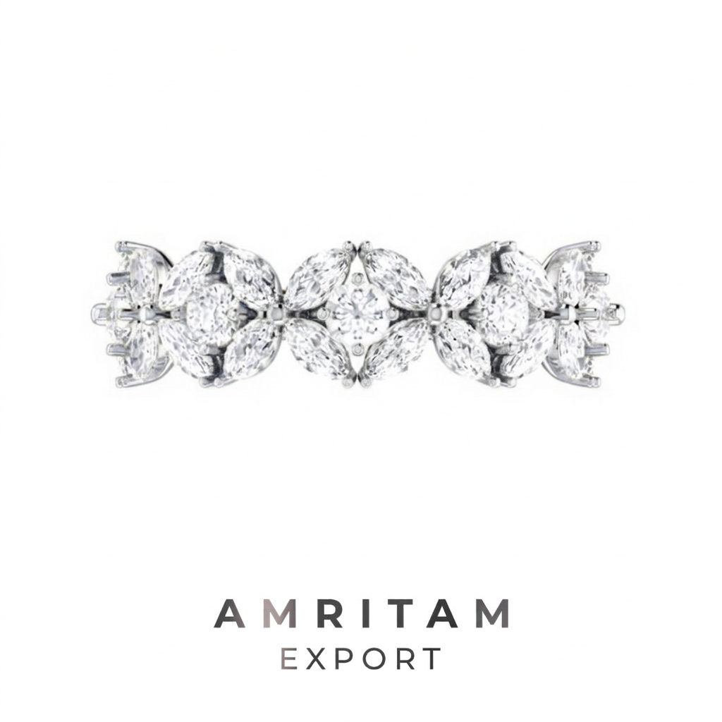 The Luminous Marquise Cluster Wedding Band