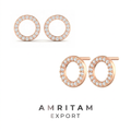 Open Circle Pavé Diamond Stud Earrings