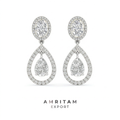 Oval & Pear Cut Halo Drop Diamond Earrings