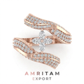 Rose Gold Wrap Marquise Diamond Flower Ring