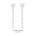 Mixed Cut Multi-Shape Diamond Station Drop Earrings
