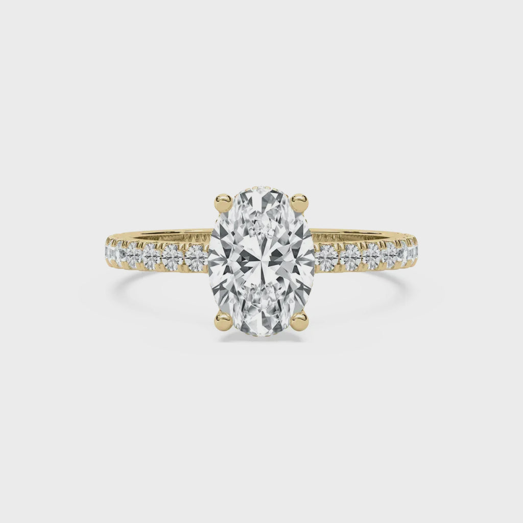 Oval Cut CVD Diamond Ring – 925 Silver