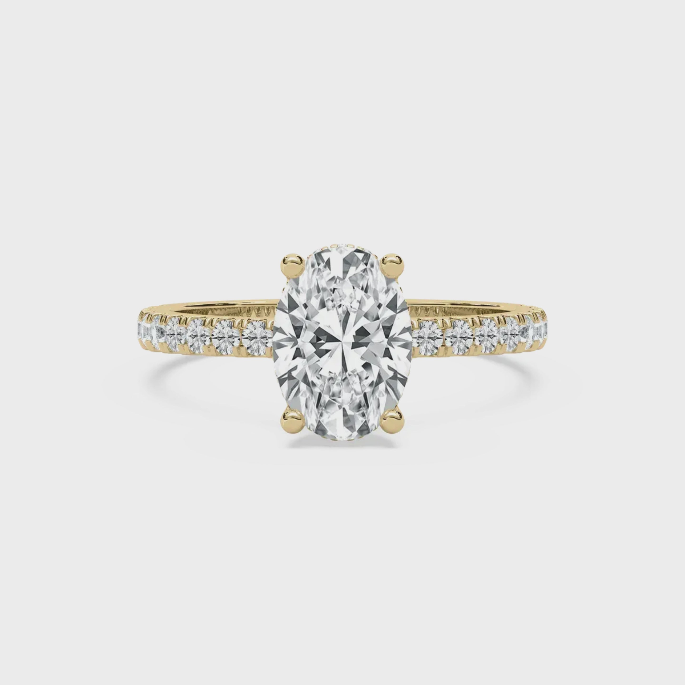 Oval Cut CVD Diamond Ring – 925 Silver