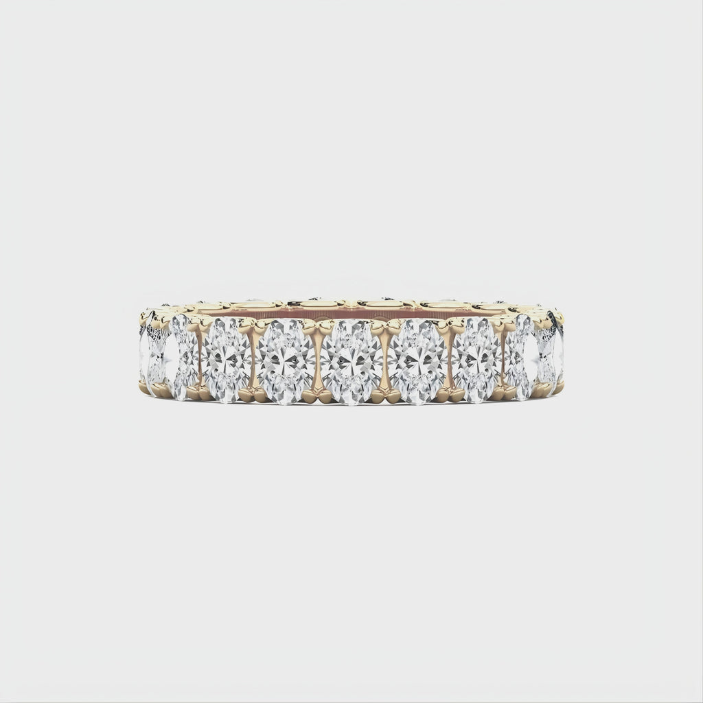 Oval CVD Diamond Eternity Band – 925 Silver