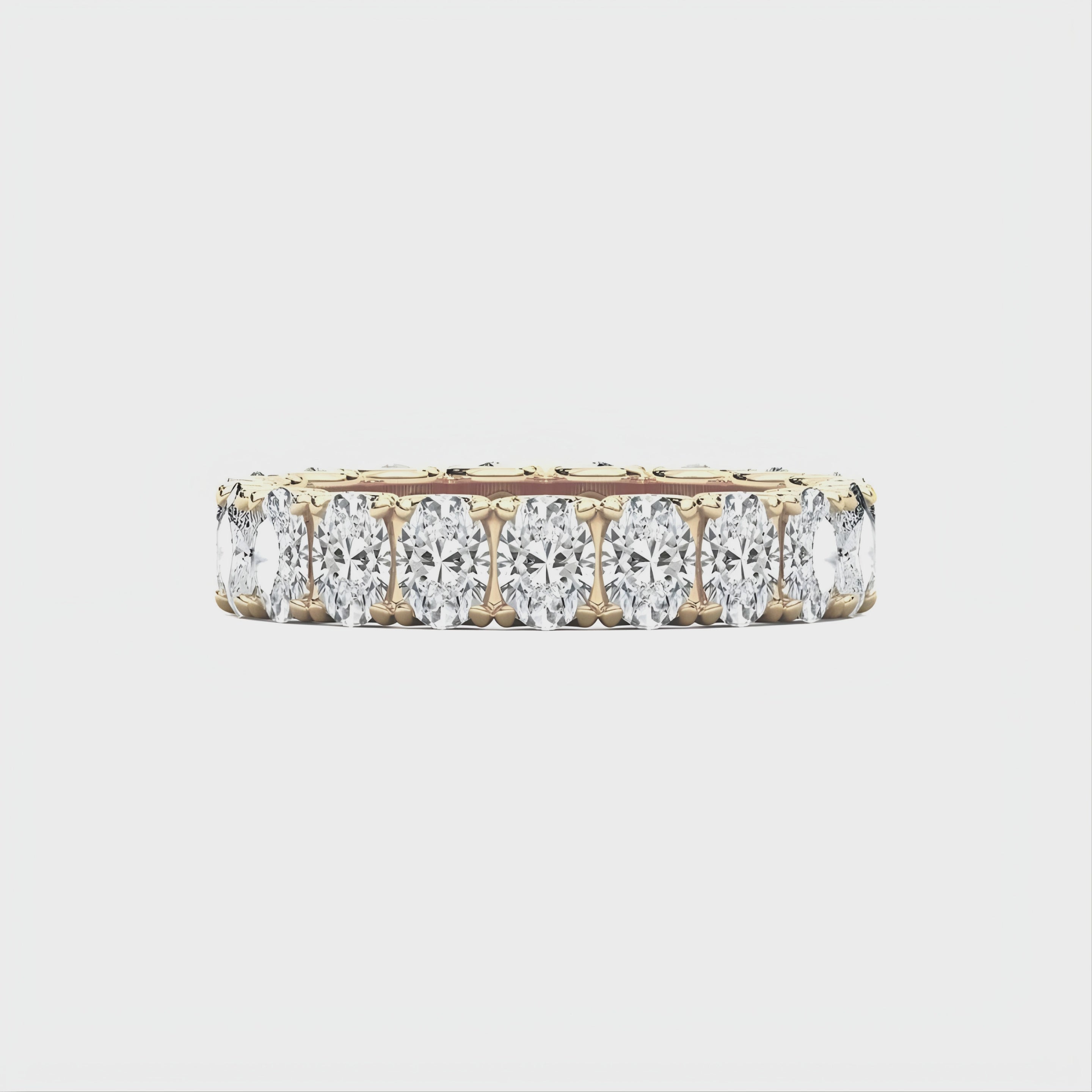 Oval CVD Diamond Eternity Band – 925 Silver