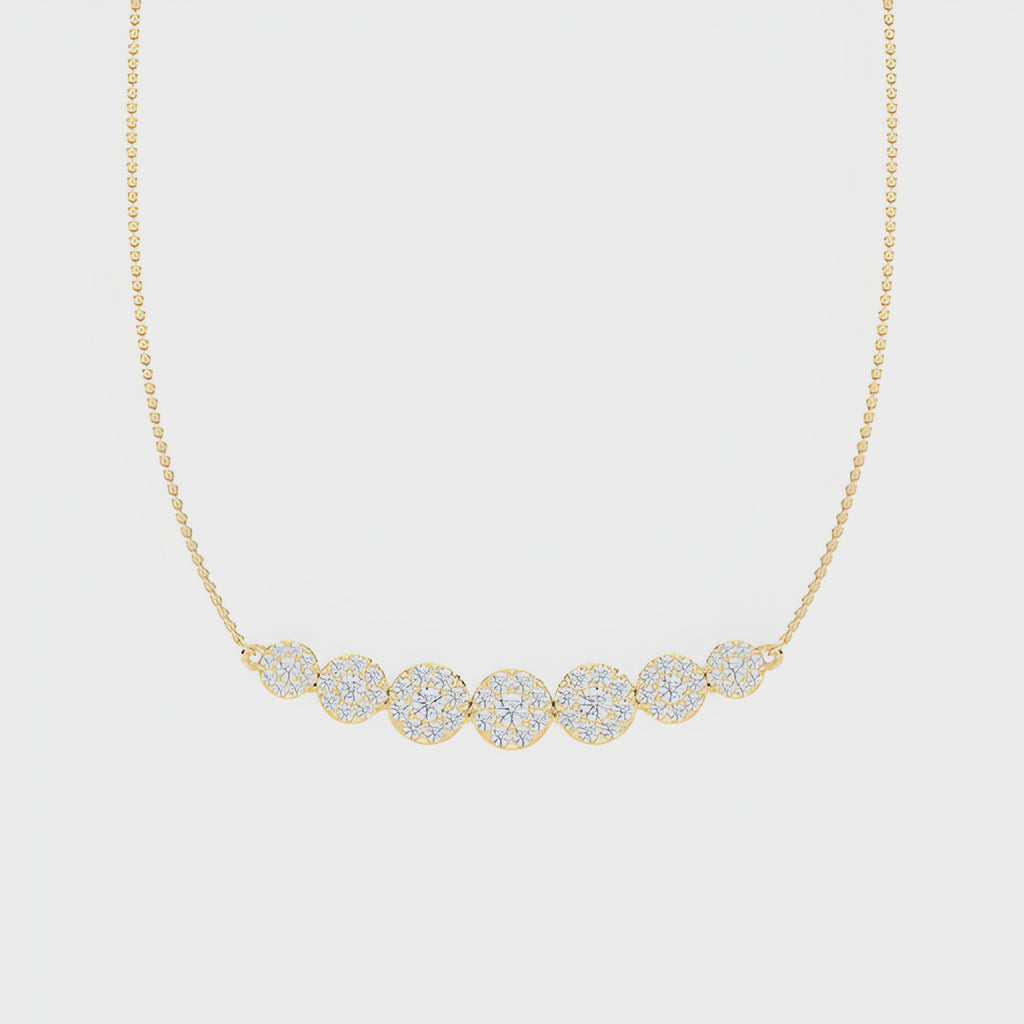 Round Cluster CVD Diamond Necklace – 925 Silver