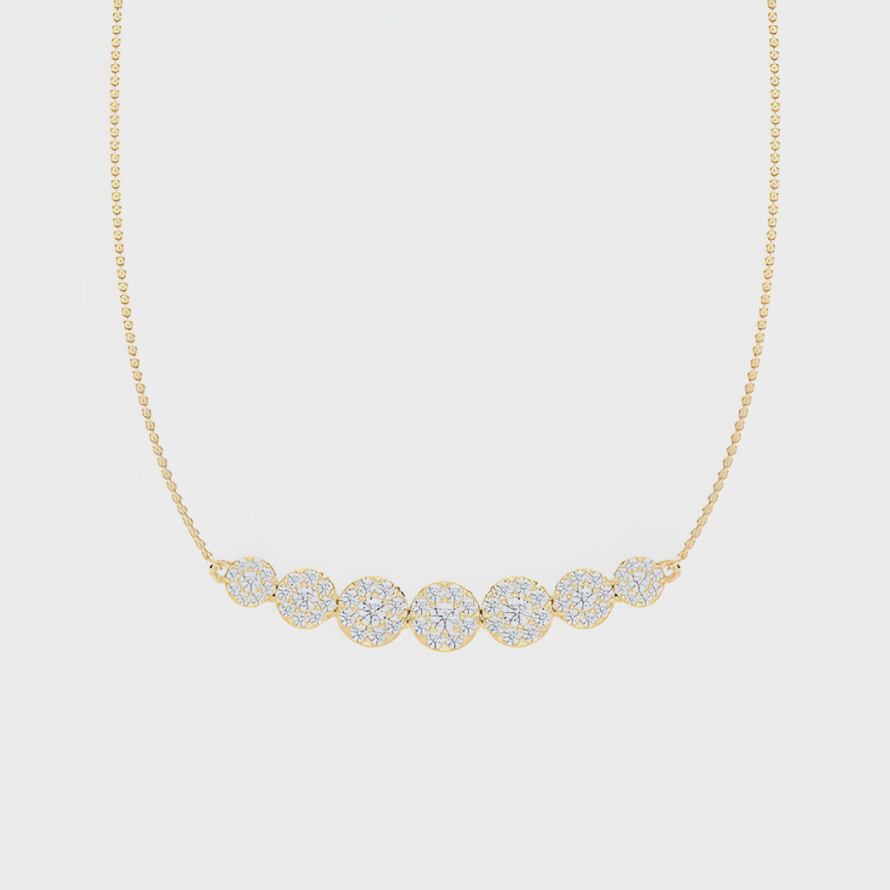 Round Cluster CVD Diamond Necklace – 925 Silver