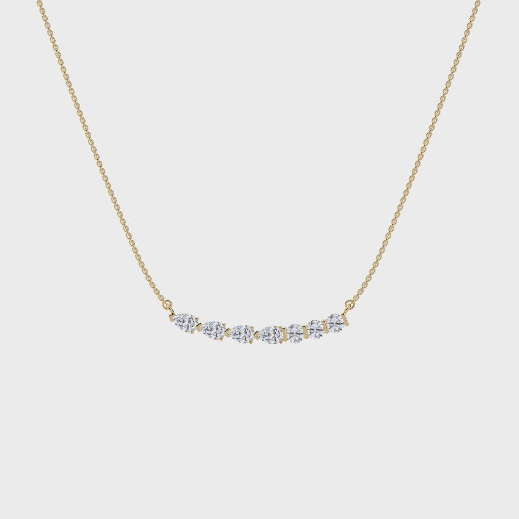 Princess Cut CVD Diamond Necklace – 925 Silver