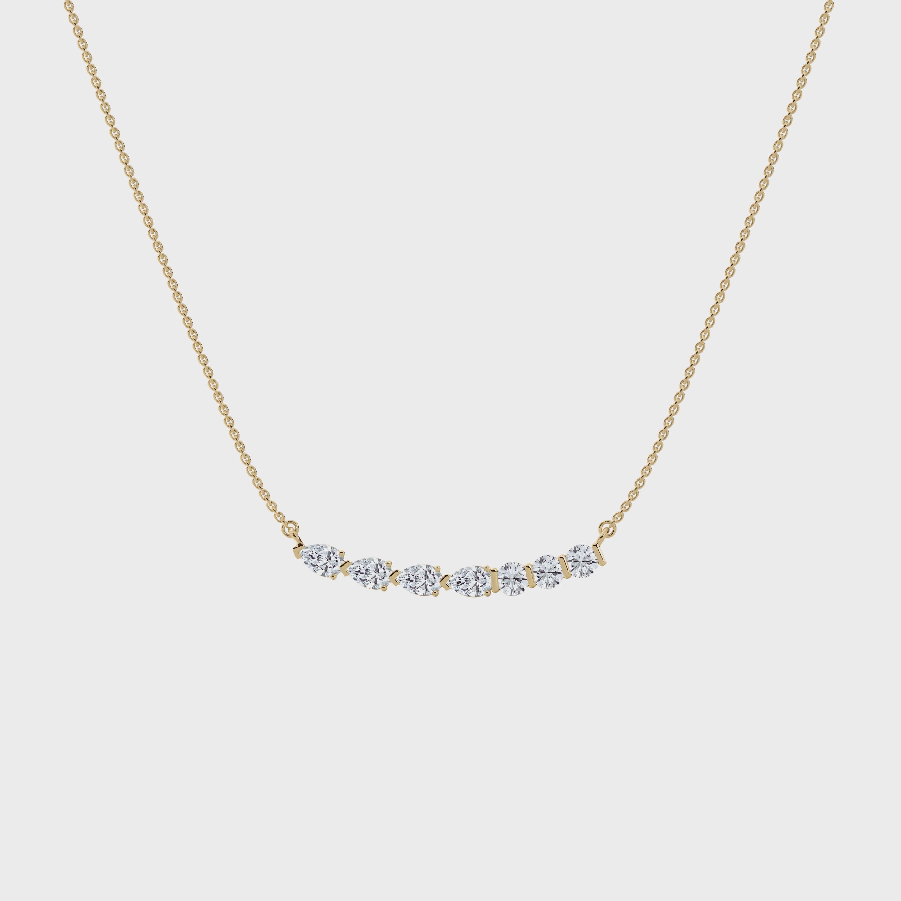 Princess Cut CVD Diamond Necklace – 925 Silver