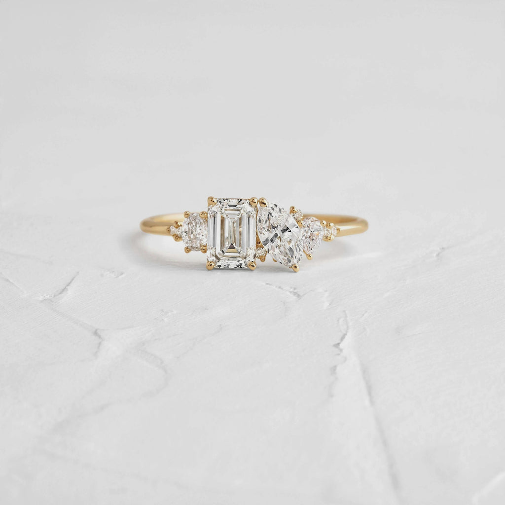 Toi et Moi Diamond Ring – 925 Silver Minimalist Bridal Jewelry