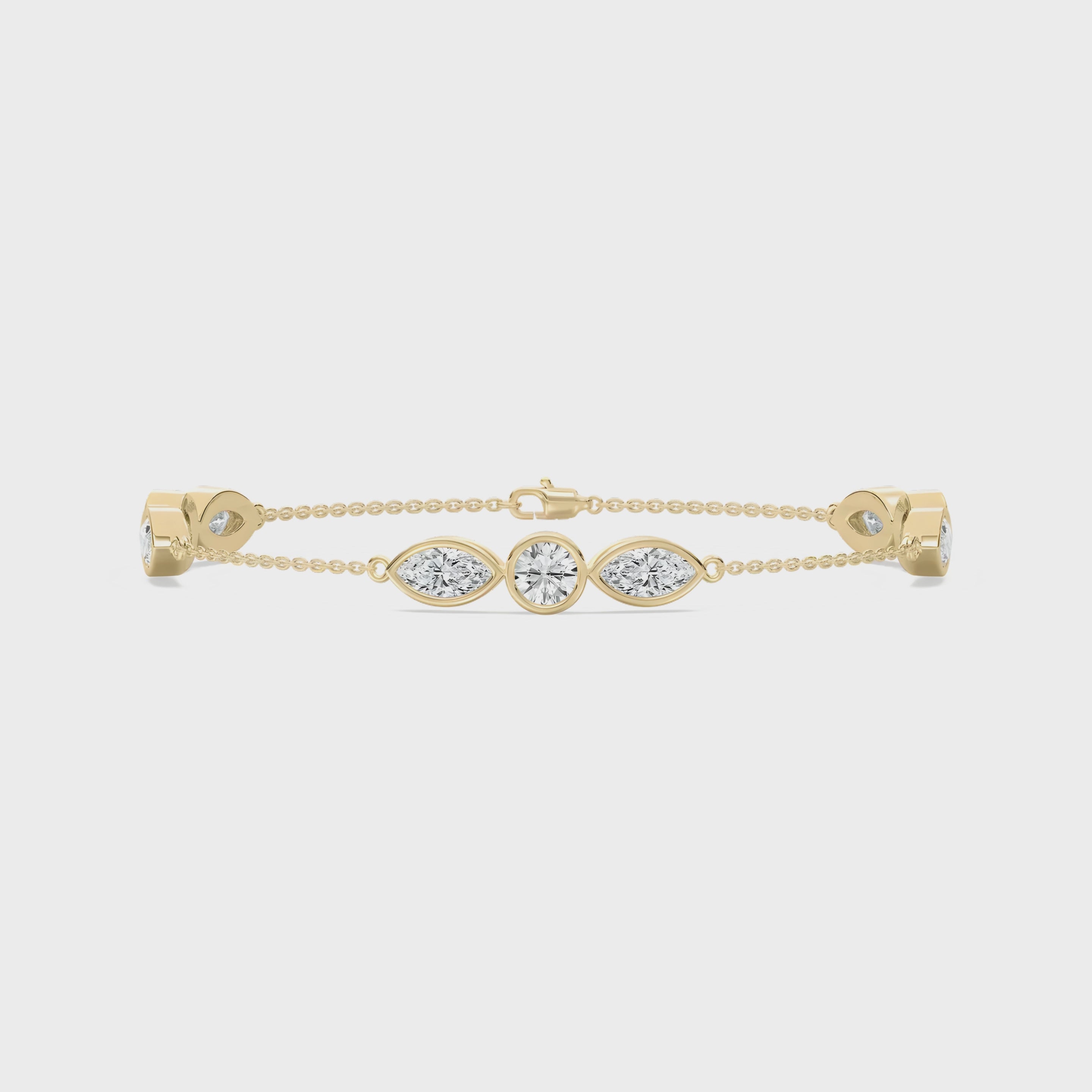 Delicate CVD Diamond Bar Bracelet – 925 Silver