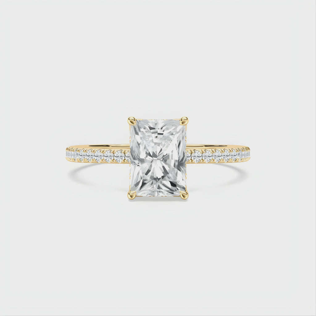 Radiant Cut CVD Diamond Ring – 925 Silver