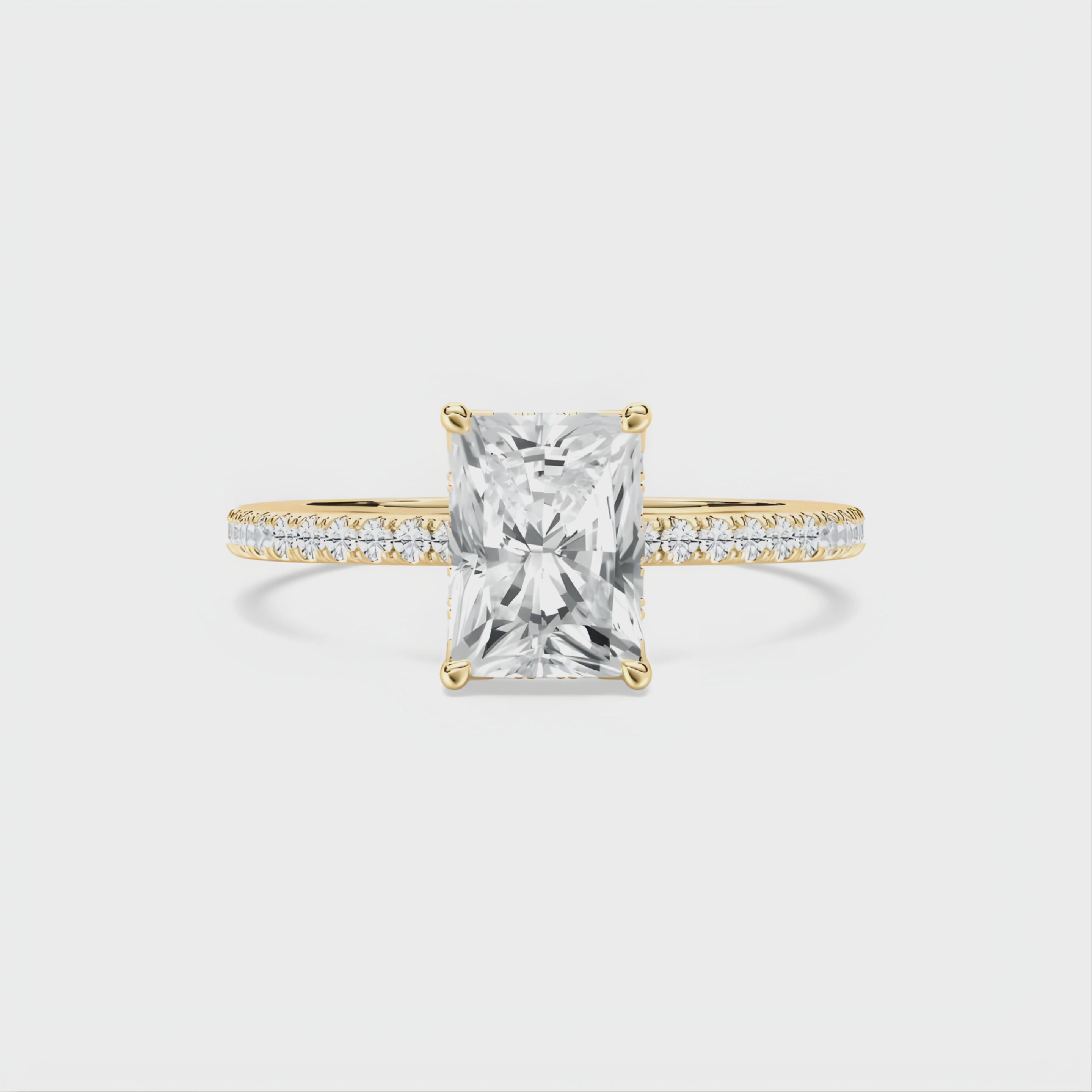 Radiant Cut CVD Diamond Ring – 925 Silver