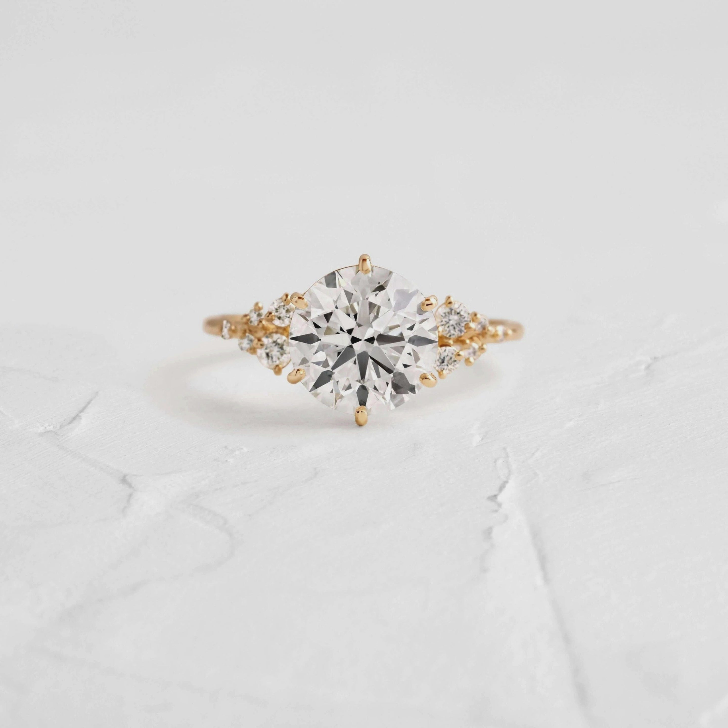 Round Solitaire CVD Diamond Ring – 925 Silver Engagement Ring