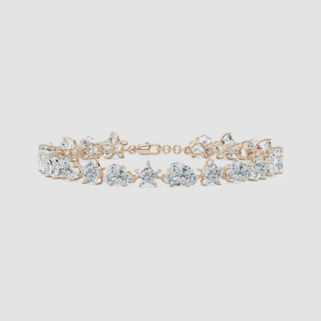 Star & Cloud CVD Diamond Bracelet – 925 Silver