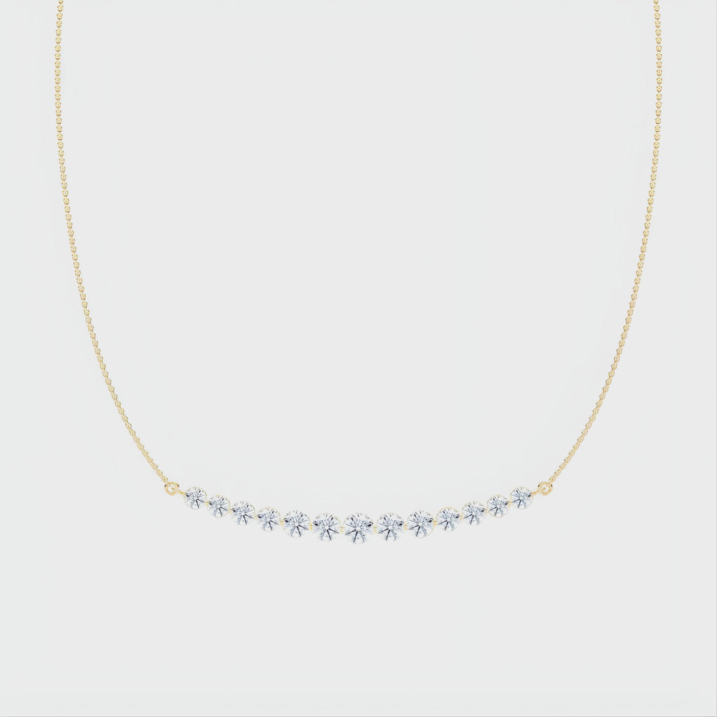 Dainty CVD Diamond Bar Necklace – 925 Silver