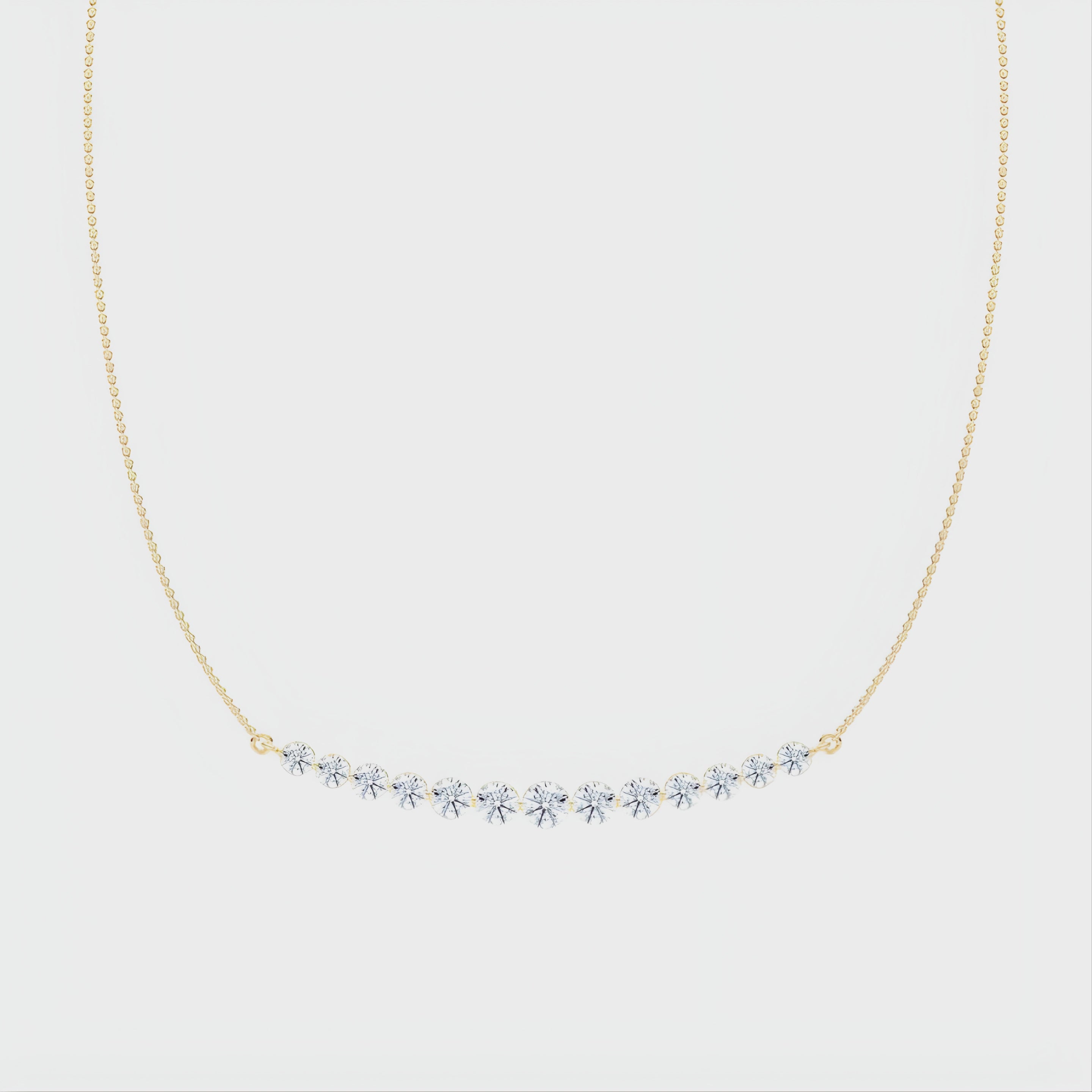 Dainty CVD Diamond Bar Necklace – 925 Silver