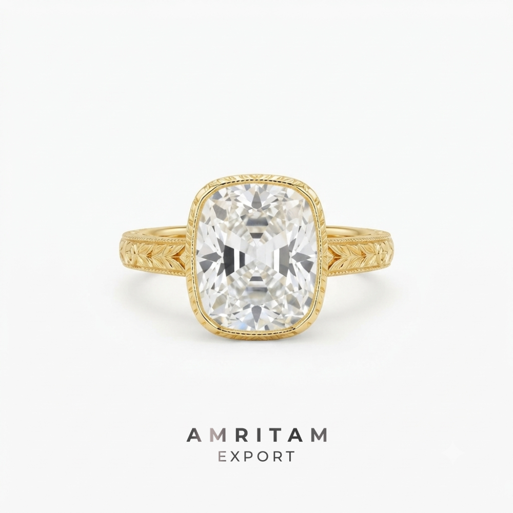 The Golden Heritage | Horizontal Cushion Lab-Grown Diamond Ring